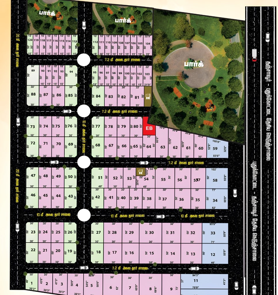 Malliga Pride Layout Map Plan - DTCP & RERA Approved Plots in Punal Kulam
